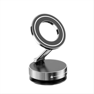 Support magnétique à aspirateur de voiture pliable Support à aspiration forte avec charnières métalliques pour téléphone cellulaire argent,1 * Support de téléphone de voiture,Argent