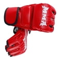 thumbnail image 3 of Almencla Gants Mma Demi-Doigt Paumes Ouvertes Mitaines d'Entraînement Gants de Kickboxing Gants de Boxe Rouge, 3 of 6