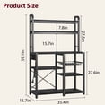 thumbnail image 3 of Bakers Rack with Power Outlet, Industrial Microwave Stand, Kitchen Bakers Rack with Metal Wire Drawer, 6-Tier Baker's Racks for Kitchens with Large Storage, Kitchen Buffet Table with Hutch, 3 of 9