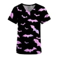 thumbnail image 5 of RKSTN Women's Short Sleeve V-Neck Scrub Tops, Halloween Print, 1, 5 of 5