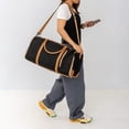thumbnail image 2 of Jetstream 21" Garment Travel Duffel Bag, Convertible Weekender Bag with Suit Compartment, Black/Tan, 2 of 10