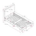 thumbnail image 2 of CorLiving Juniper Fabric Upholstered Adult Twin Platform Bed with Padded Headboard and Slats, No Box Spring Required, Grey, 2 of 12