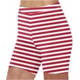 thumbnail image 1 of Plebaso Shorts pour Femmes 2025 Imprimé Rayé Shorts de Plage Taille Haute Mode Leggings Courts, 1 of 5