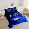 thumbnail image 4 of Erosebridal Blue Video Game Bedding King Comforter Set,Geometric Honeycomb Comforter Sets King Size,Gamepad Gamer Bedding Sets King With Comforter,Gradient Room Decorative,Reversible,3 Pieces, 4 of 8