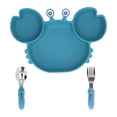 thumbnail image 3 of Silicone Suction Plate, Divided Toddler Plates Cute  For Kids Pink,Green,Blue, 3 of 8