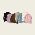 thumbnail image 4 of cfhntfmh Children's Girls Boys Shirts Long Sleeve Ruffle Hem Lounge Pullover Tops Fall Comfy Mock Neck Solid Basic Undershirts, 4 of 4