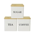 thumbnail image 1 of Food Storage 2-Piece Set Coffee Tea Canister Set with Lids and Name Markers for Kitchen Organization and Flour Container, 1 of 3
