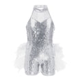 thumbnail image 1 of Linjinx Robe Tutu de Danse Ballet à Sequins Brillants pour Filles, Costume de Performance Jazz Latin Moderne Blanc 14, 1 of 7