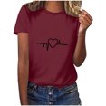 thumbnail image 1 of Diufon Hauts de la Saint-Valentin pour Femmes Tunique Décontractée à Manches Courtes Col Rond Chemisier Imprimé Graphique Mignon Tendance, 1 of 6