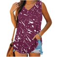 thumbnail image 1 of Womens Print Tank Tops V-Neck Basic Casual Flowy Summer Sleeveless T-Shirt, 1 of 5