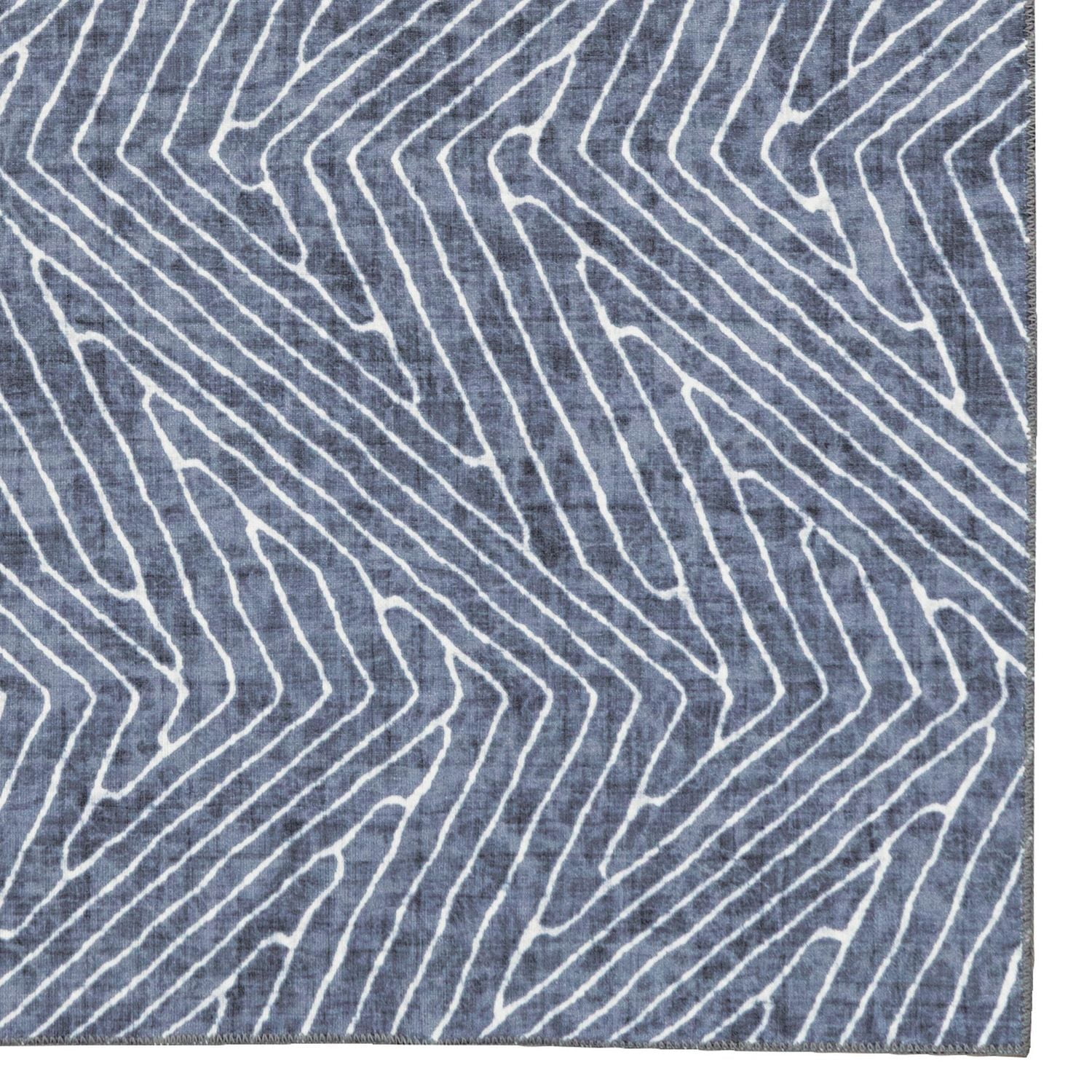 Fuller 5' x 7' Washable Area Rug, Grey and Ivory