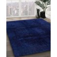 thumbnail image 2 of Ahgly Company Indoor Round Abstract Denim Dark Blue Oriental Area Rugs, 4' Round, 2 of 6