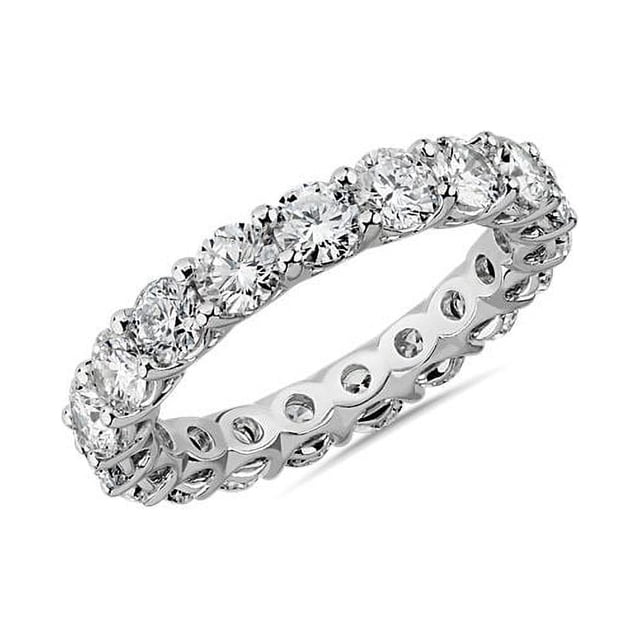 Bague d'Éternité de Mariée Magnifique en Platine Massif 950 de 2,00 Carats, Taille Ronde Excellente, Diamond Naturel, pour Mariée, Taille 5