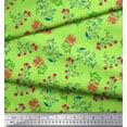 thumbnail image 2 of Soimoi Feuilles de Voile de Coton & Imprimé Floral de Fleurs Roses par la Cour 56 Pouces de Large, 2 of 3