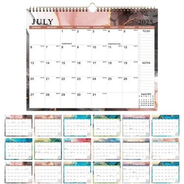 Calendrier Mural 2025-2026 avec Papier Épais, Outil de Planification Annuelle avec Plusieurs Jours Fériés, Calendrier d'Organisation pour la Planification d'Événements à la Maison, au Bureau et en Famille