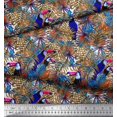 thumbnail image 3 of Soimoi Poly Georgette Fabric Leaves & Toucan Bird Print Fabric by Yard 52 Inch Wide, 3 of 3