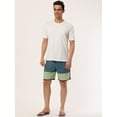 thumbnail image 4 of INSPIRE CHIC Men's Striped Beach Shorts Color Block Swimming Drawstring Board Surfing Shorts Grey 30, 4 of 6