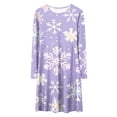 thumbnail image 4 of Zanarzt Robe de Noël pour Filles Enfants Robe de Noël pour Fille Imprimé Bal Fête Fête de Noël Robes pour Fille Violet, 13-14 Ans, 4 of 5