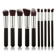 Make Up Brushes, Pinkiou 10pcs Makeup Brush Set, Premium Synthetic Foundation Blending Makeup Brushes Kit(Black Sivler)