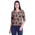thumbnail image 4 of Moomaya Printed Keyhole Neck Ring Top Casual 3/4th Sleeve Tees Tank Tunic Top, 4 of 5