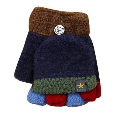 Kcodviy Gants de Tennis Doux Convertibles pour Tout-Petits et Nourrissons, à Rabat, en Molleton, Globes Colorés pour Tout-Petits, Gants à Blocs, Gants pour Enfants, Bébé et Tout-Petit, Neige, Garçons, Filles, Hiver, Chauds, Tricotés, Mitaine Sans Doigts