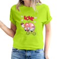 thumbnail image 2 of Pisexur T-shirt de la Saint-Valentin pour Femmes, Imprimé Amour, Manches Courtes, Col Rond, 2 of 5
