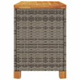 thumbnail image 3 of vidaXL Garden Storage Box Grey 80x40x48 cm Poly Rattan Acacia Wood, 3 of 5