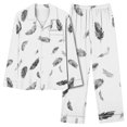 thumbnail image 1 of MeetoTime Pyjama d'Automne pour Femme, Ensemble 2 Pcs, Haut à Manches Longues Boutonné et Pantalon, Tenue de Nuit, 1 of 7