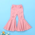 thumbnail image 2 of Xingqing Toddler Girls Flare Pants Denim Ripped Jeans Bell Bottom Long Pants Kids Ruffle Leggings Trousers, 2 of 7