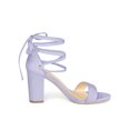 thumbnail image 3 of BLISSFUL STEP Sandales pour Femmes Unies d'Été à Talons Blocs à Lacets Violet 9,5, 3 of 7
