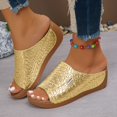 thumbnail image 3 of IUJSOY Womens Sandals Comfortable Platform Wedge Sandals Retro Pattern Slip on Summer Slippers, 3 of 5