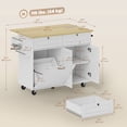thumbnail image 3 of HOMCOM 51" Kitchen Island with Power Outlet Drop Leaf Kitchen Cart White, 3 of 8