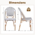 thumbnail image 3 of Gymax French Bistro Chair Set of 4 w/ Hand-woven Rattan Galvanized Metal Frame Outdoor, 3 of 9