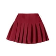 thumbnail image 1 of MIASHUI Jupe Plissée Mini pour Filles Taille Haute Tennis Uniforme Scolaire Jupes, Bordeaux, 5-6 Ans, 1 of 5