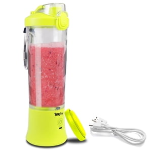 Total Chef Portable Blender Juicer, 20 oz (600 mL), USB Rechargeable, Neon Green, Ideal for Smoothies & Juices