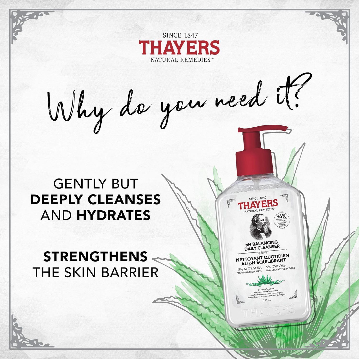 THAYERS Nettoyant quotidien au pH équilibrant