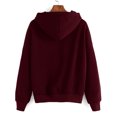 thumbnail image 3 of MRULIC Chandail en Molleton pour Femmes Sweat à Capuche à Manches Longues Pull-Over Blouse Chandails en Molleton à Capuche pour Femmes Vin + S, 3 of 4