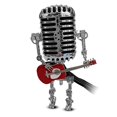thumbnail image 1 of Microphone Robot Desk Lamp with Guitar Metal Iron Art Desktop Light Home Bedroom Lighting Decor  Red, 1 of 8