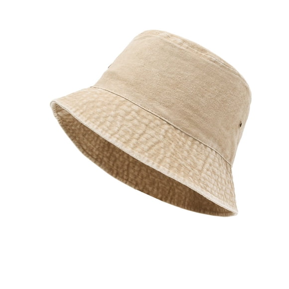 Penkiiy Everyday Cotton Style Bucket Hat Fisherman Hat for Women Men Double Sided Fisherman Hats Wear Outdoor Sunscreen Sun Hats Summer Beach Vacation Getaway Headwear Khaki