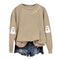 thumbnail image 4 of NMMUED Chandail d'Halloween pour Femmes Chandails d'Automne pour Femmes Chandail Squelette d'Halloween Chandails d'Automne pour Femmes Mignons Chandails d'Halloween pour Femmes Chandails à Col Rond pour Femmes, Kaki P, 4 of 6