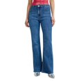 thumbnail image 1 of Jeans Women Wide Leg Stretch Mid Rise Flared Denim Trousers Women Pants Dark Blue XS, 1 of 4