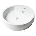 thumbnail image 1 of ALFI Brand ABC702 Évier Rond Semi-Encastré en Céramique de 19 Po avec Trou pour Robinet, Blanc, 1 of 3