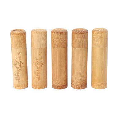 Contenant à Thé, 5 Pcs Boîte de Rangement de Voyage 12cm en Bambou Caractéristiques de Premier Plan