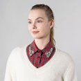 thumbnail image 3 of REZUOFI 2 Pcs Col Détachable à Carreaux Rouges en Strass - Faux Col de Chemise Scintillant de Noël pour Femmes, Accessoire de Blouse à Faux Col Ajustable pour Fêtes des Fêtes et Événements au Bureau, 3 of 9