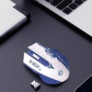 Wireless Bluetooth Mouse, Xinsrenus 2.4G Dual Mode Connection 6-Key Type C Fast Charging, 3600DPI Adjustable Office Gaming Mouse for Laptop Computer, Blue