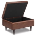 thumbnail image 4 of Shay 34in W Coffee Table Storage Ottoman in Distressed Saddle Brown Faux Leather, 4 of 8
