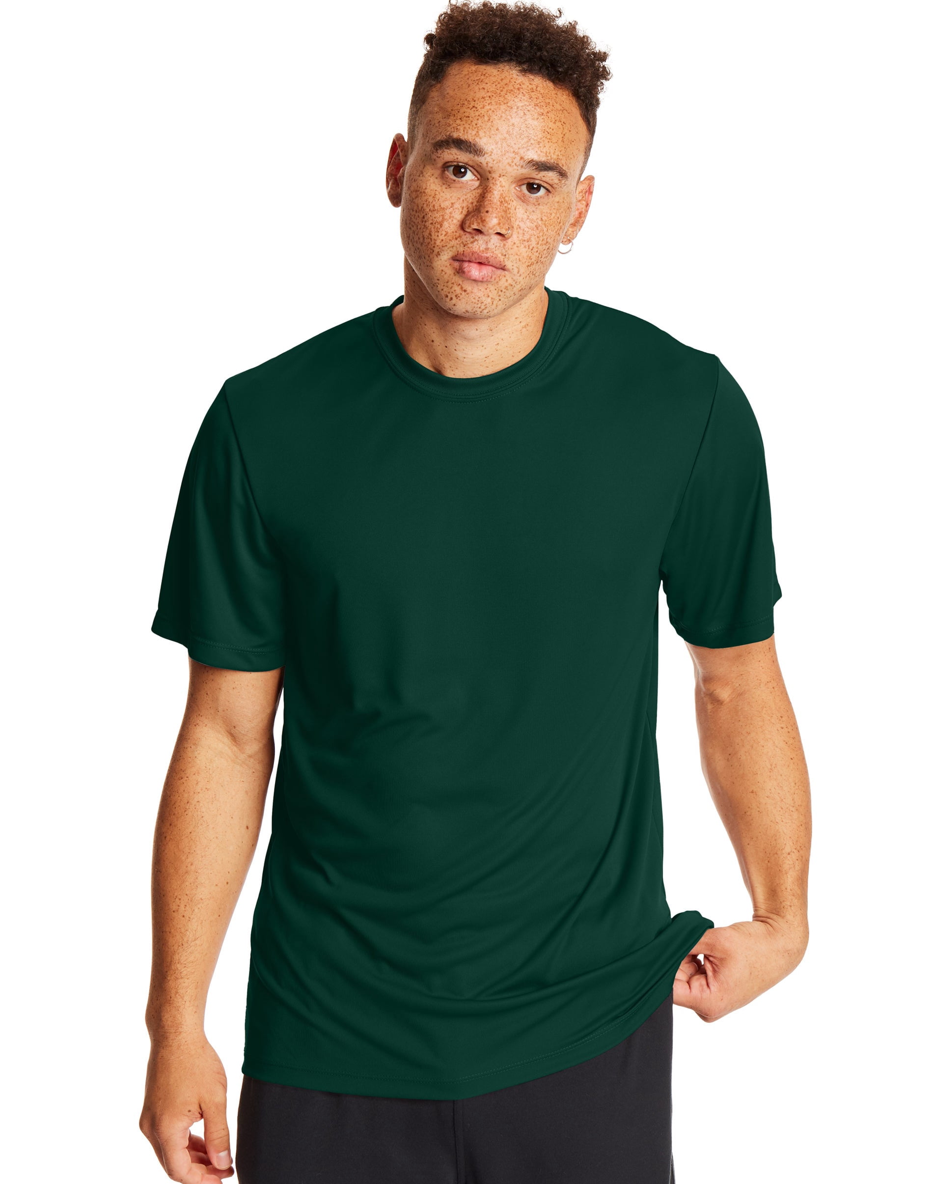 Hanes T-Shirt de Performance Sport Cool DRI pour Hommes, Lot de 2, 3TG, Vert Forêt Profond