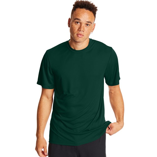 Hanes Mens Sport Cool DRI Performance Tee 2-Pack, XL, Deep Forest