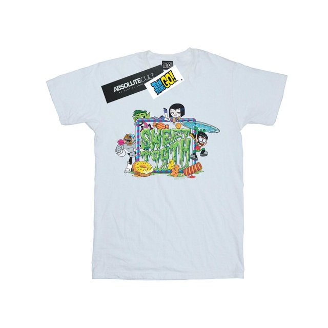 DC Comics T-Shirt Boyfriend en Coton pour Femmes Adolescentes Titans Go Sweet Tooth