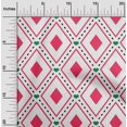 thumbnail image 2 of oneOone Velvet Magenta Fabric Check Sewing Material Print Fabric By The Yard 58 Inch Wide, 2 of 4